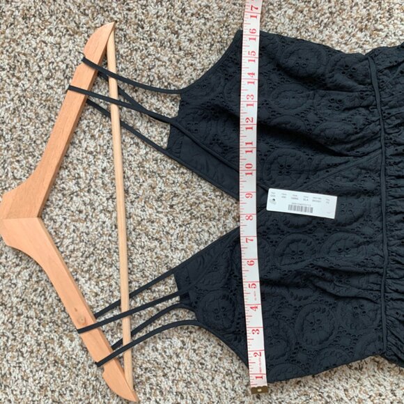 J. Crew Eyelet Double Strap Sleeveless Midi Dress Black Size - Picture 5 of 9